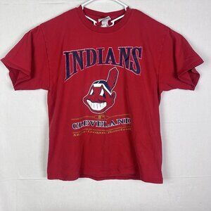 Vintage 1998 Cleveland Indians‎ Guardians Graphic T-Shirt  XL Lee Sport Nutmeg